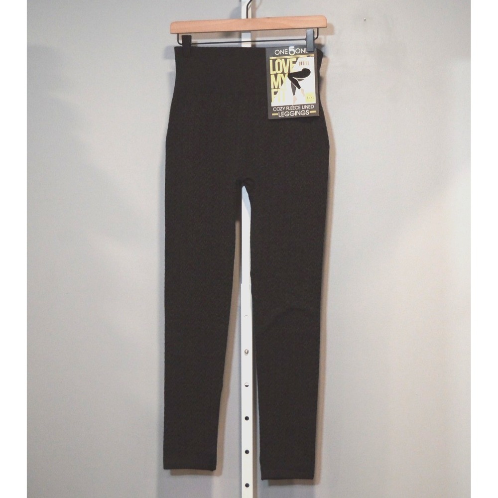 NWT One 5 One "Love My Fit" Size L/XL (Fits 10-16) Gray Knit Fleece Leggings